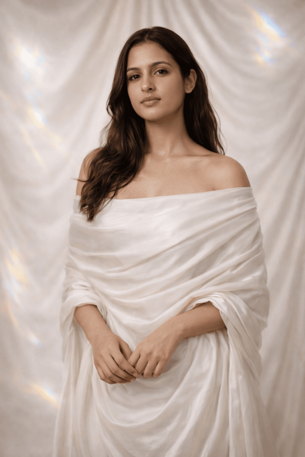 Convert your image into ethereal soft glow studio portrait