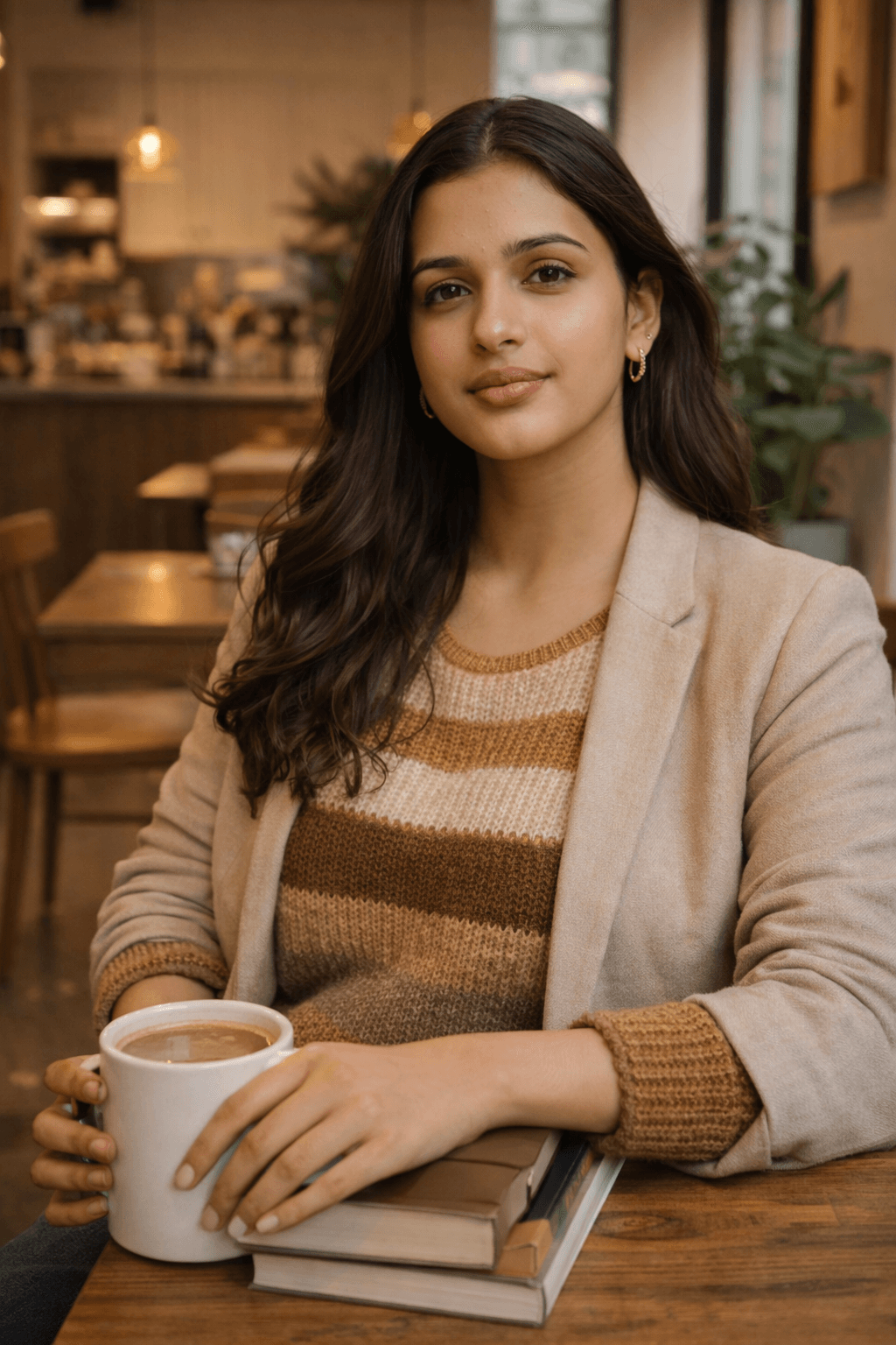 Cafe Aesthetic Cozy Portrait - Coffee Shop Vibe